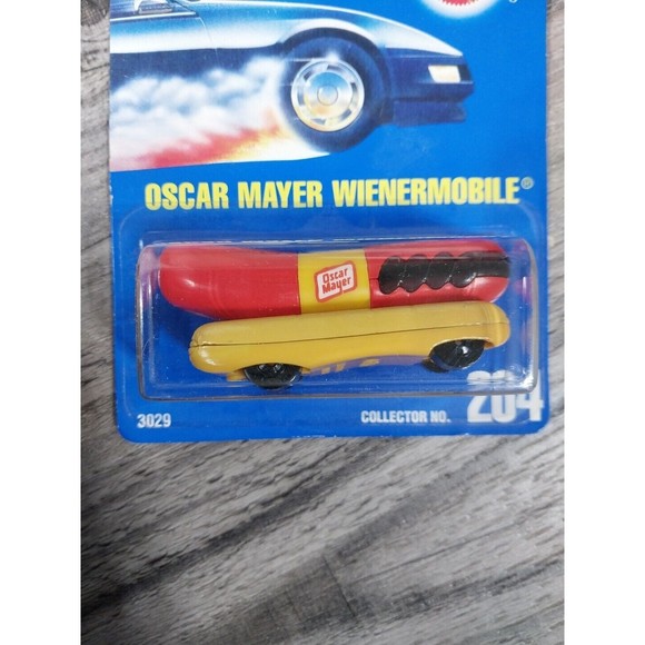 [NEW] 1991 Hot Wheels OSCAR MAYER WIENERMOBILE Blue Card #204 Model Black Wheels - Picture 2 of 4